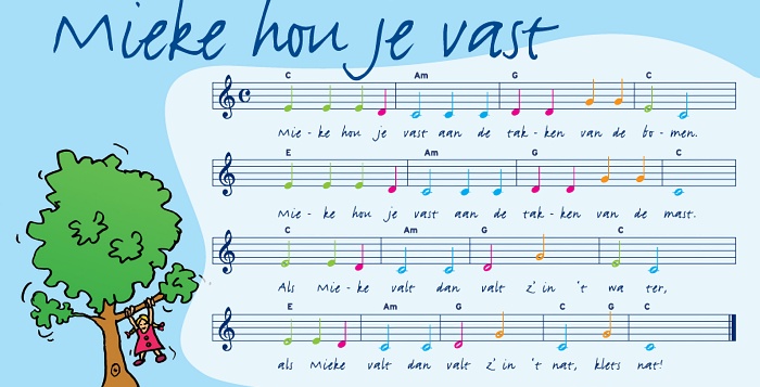 Kinderliedje om op piano te spelen